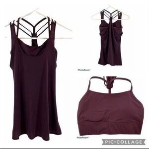 Athleta Burgundy Tank Top with Built-In Support